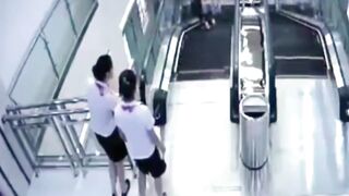 Classic: Woman gets crushed by Escalator Saving her son