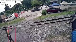 Motorcyclist Gets Destroyed By Speeding Train In Thailand