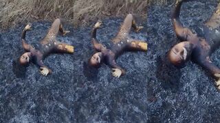 The girl's body was completely burned