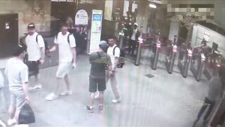 Drunk Fight At Moscow Subway  - Instant Knockout