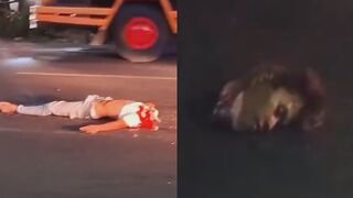 Moment Of Motorcycle Accident That Left Rider Decapitated