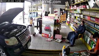 Classic: Worker gets crushed by car during oil exchange