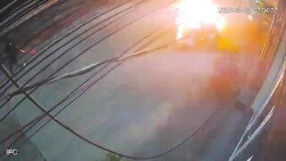Moped Rider Gets Electrocuted By Fallen Live Wire In Vietnam