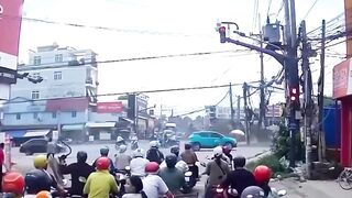 Moped Rider Crushed to Death by Truck in Front of Horrified Group