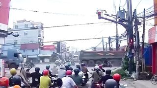 Moped Rider Crushed to Death by Truck in Front of Horrified Group