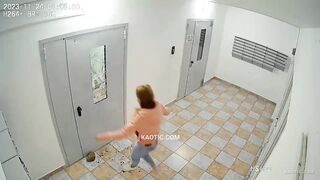 Drunk girl cuts hand and leg open while trying to open a locked door