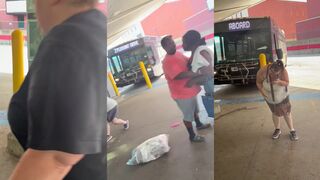 Big girl gets her face slashed by insane smoker