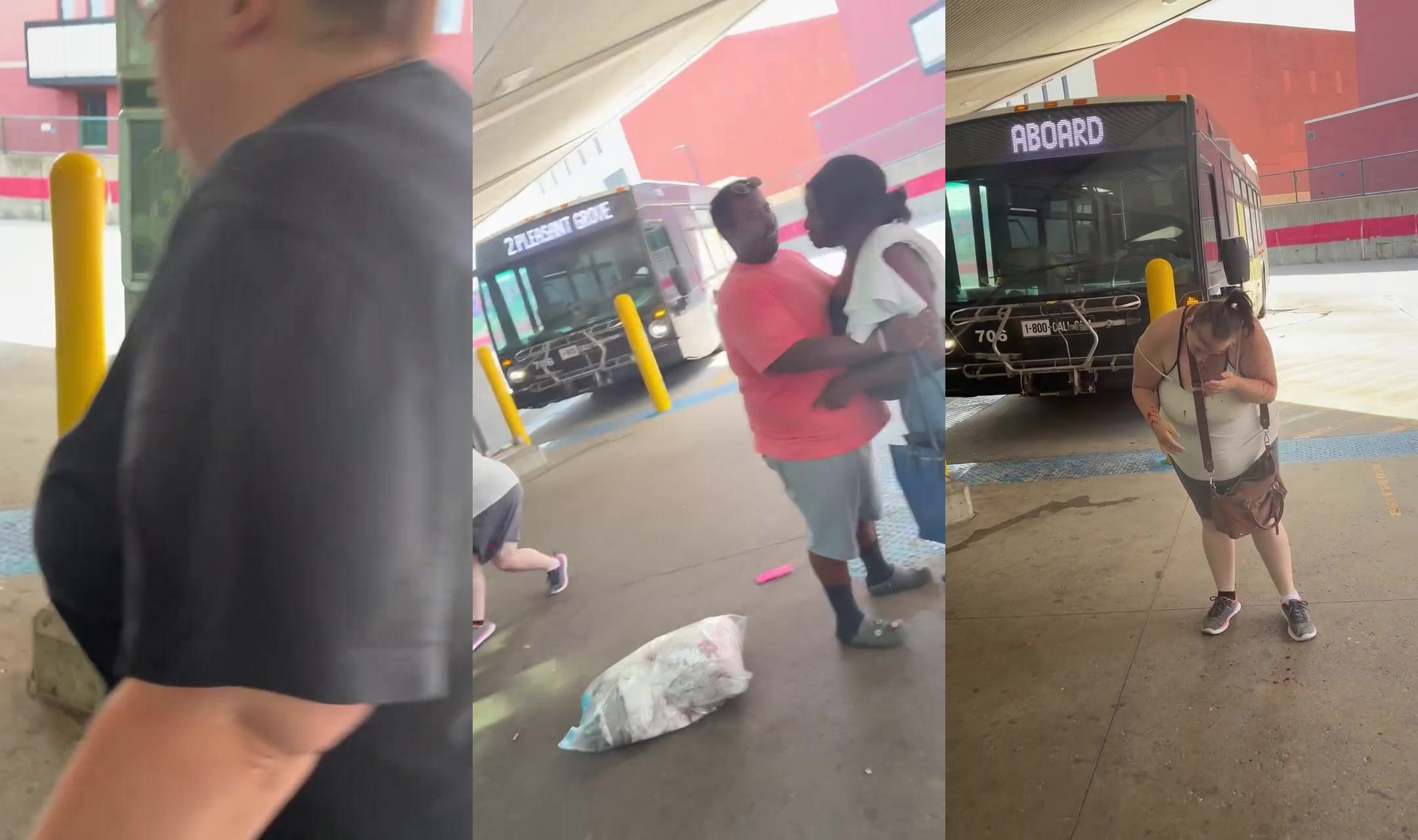 Big girl gets her face slashed by insane smoker