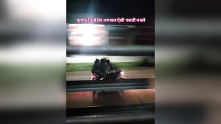 Threesome On Motorcycle Get Into A Trouble
