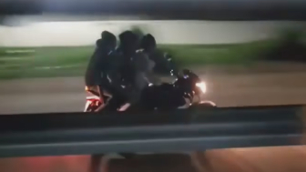 Threesome On Motorcycle Get Into A Trouble