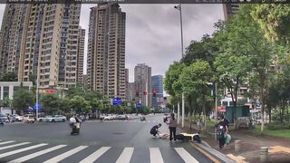 Stupid bitch ran a red light and knocked down the child