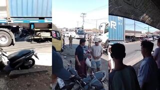 Bye Bye Legs: Man Suffers Terrible Injury After Falling Off His Moped, Run Over By Tr