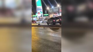 Dummy Celebrating Football Victory On The Road Gets Hit By Car