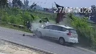 SUV Instantly Kills Three On Motorcycle