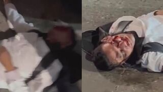 Captured Phone Thief Gets Kicked In The Head By Angry Mob