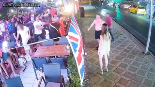 Shit Talking Blonde Gets Dropped By Drunk UK Lad In Turkey