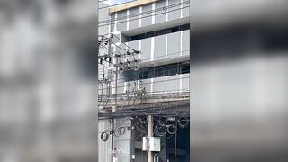 Worker From Myanmar Gets Zapped Twice While Painting A Building In Thailand