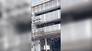 Worker From Myanmar Gets Zapped Twice While Painting A Building In Thailand