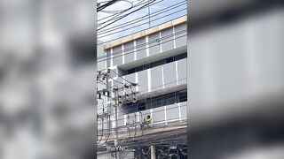 Worker From Myanmar Gets Zapped Twice While Painting A Building In Thailand