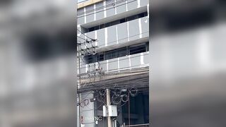 Worker From Myanmar Gets Zapped Twice While Painting A Building In Thailand