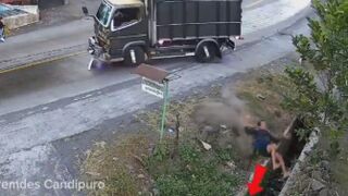 Indonesian Trucker Having A Shitty Day