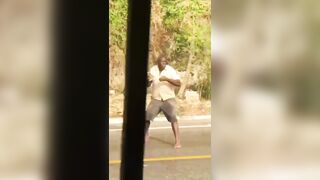 Old Man Takes A Rock To The Head During Stone Fight In Dominican Republic