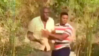 Old Man Takes A Rock To The Head During Stone Fight In Dominican Republic