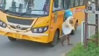 Elderly man seriously injured after being hit by a school bus