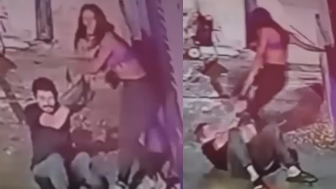 Evil Woman Beats, Kicks And Robs Disabled Man In Colombia