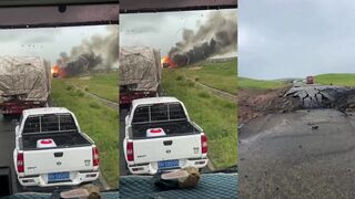 truck transporting ammonium nitrate exploded