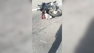 Motorcyclist Suffers Gruesome Injuries Lying Next to His Lifeless Friend