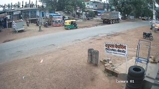 Motorcyclist Plows Into A Park Truck Face First