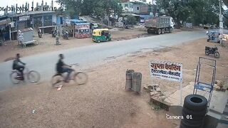 Motorcyclist Plows Into A Park Truck Face First