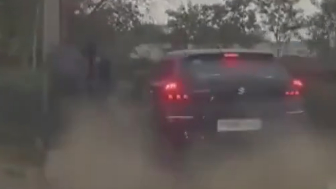 Car Occupants Flee After Ramming Two Pedestrians In India