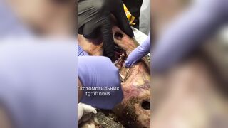 Ukr soldier rotting alive.