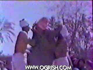 A man being executed on a wooden stake