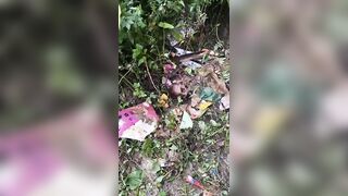 While clearing weeds, residents discovered a human remains