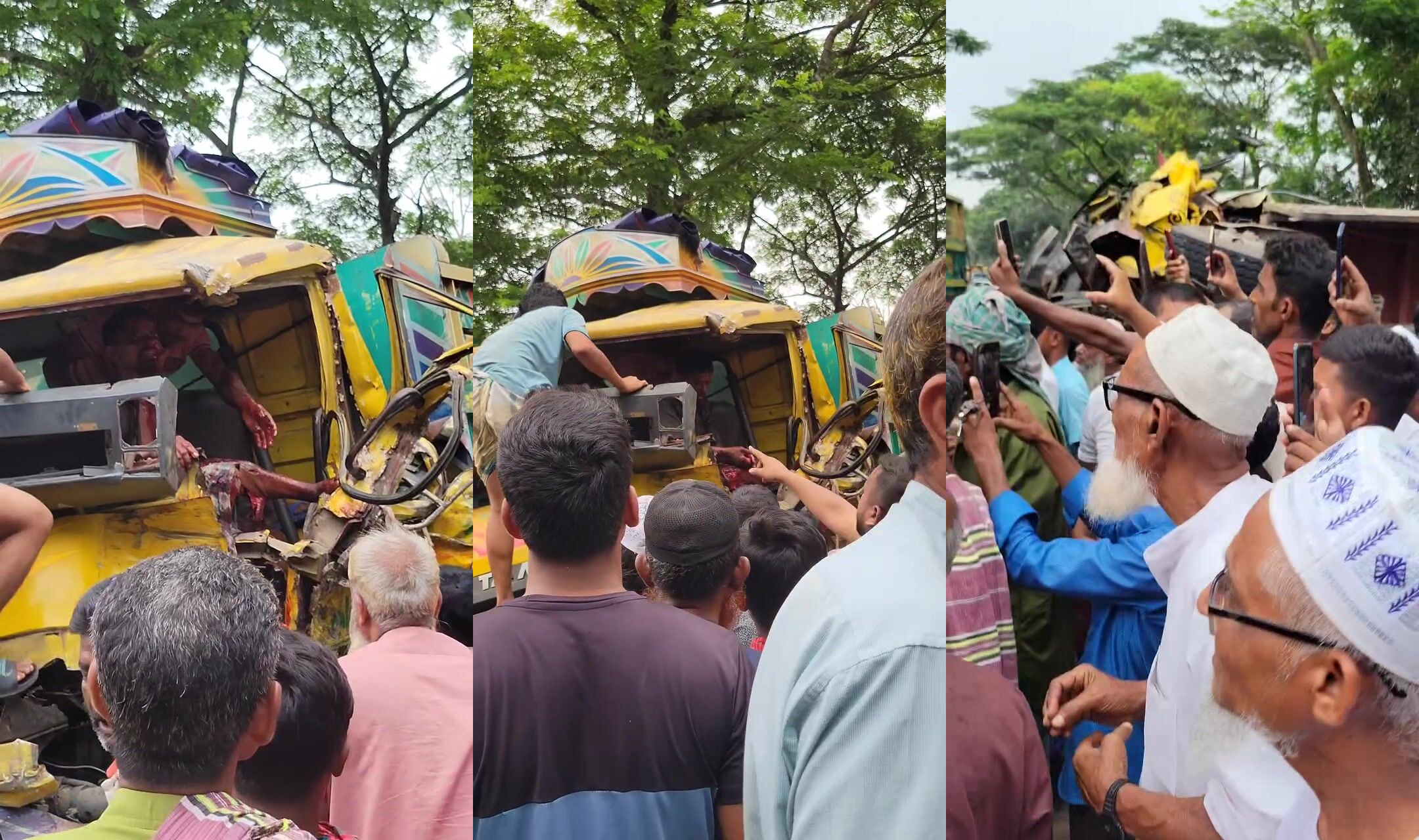 Truck Driver Seriously Injured Following Head On Crash In Bangladesh