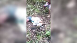 Thief Gets Clubbed By Masked Thugs In The Woods