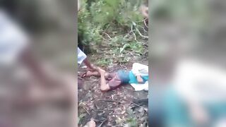 Thief Gets Clubbed By Masked Thugs In The Woods