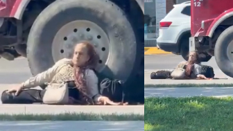 Last Seconds Of Live Of A Woman In Canada After She Was Struck By A Dump Truck