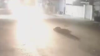 Man Hit By Truck, Seconds Later Another Truck Finished Him Off