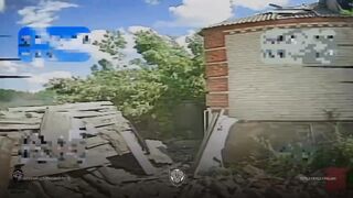 Two UAF ground robots with 50cal Browning machineguns destroy 5 pedoruzzians in house