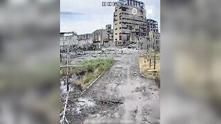 Dirty katsap tried to runaway from ambush drone, but failed