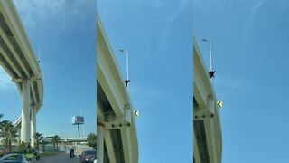Man jumps from freeway off ramp