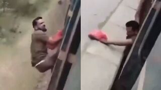 Man Disappears  Between Train And Platfrom