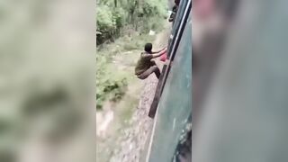 Man Disappears  Between Train And Platfrom
