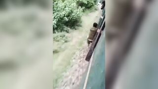Man Disappears  Between Train And Platfrom