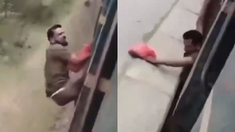 Man Disappears  Between Train And Platfrom