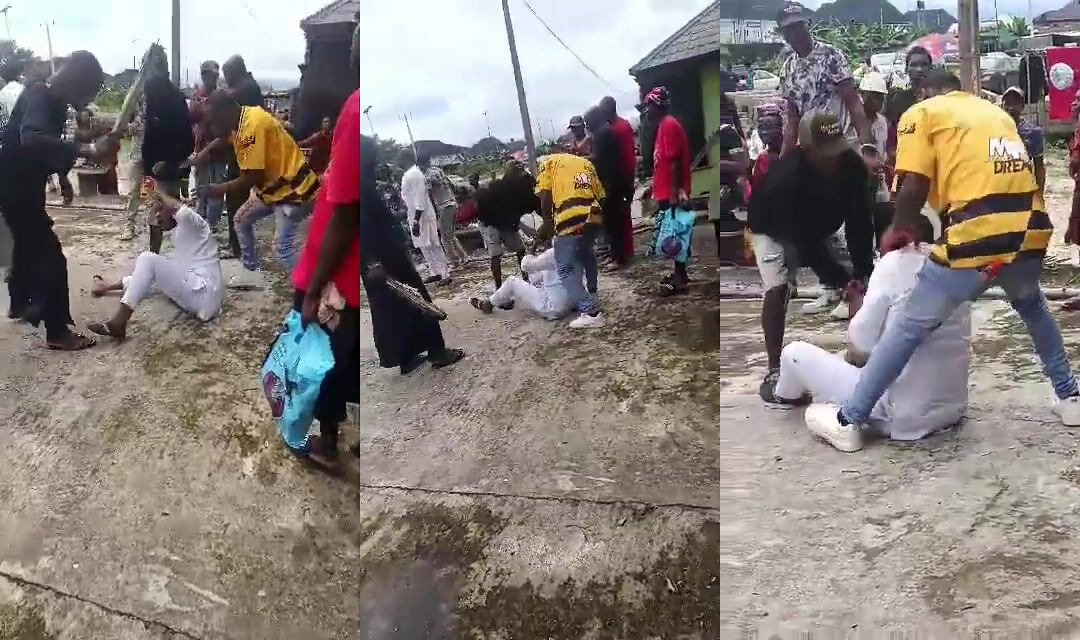 Man Caught Stealing, Clubbed And Kicked By Angry Locals